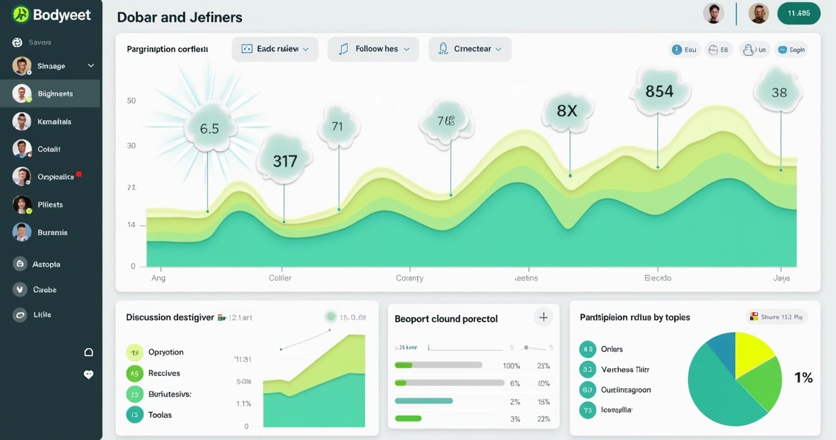 Painel de participação de grupo WhatsApp com gráficos 