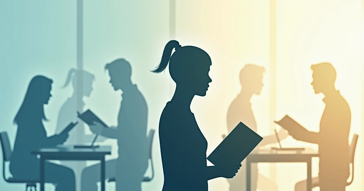 Ilustração de uma silhueta humana com barreiras mentais representadas por muros transparentes confortando ações cotidianas. 