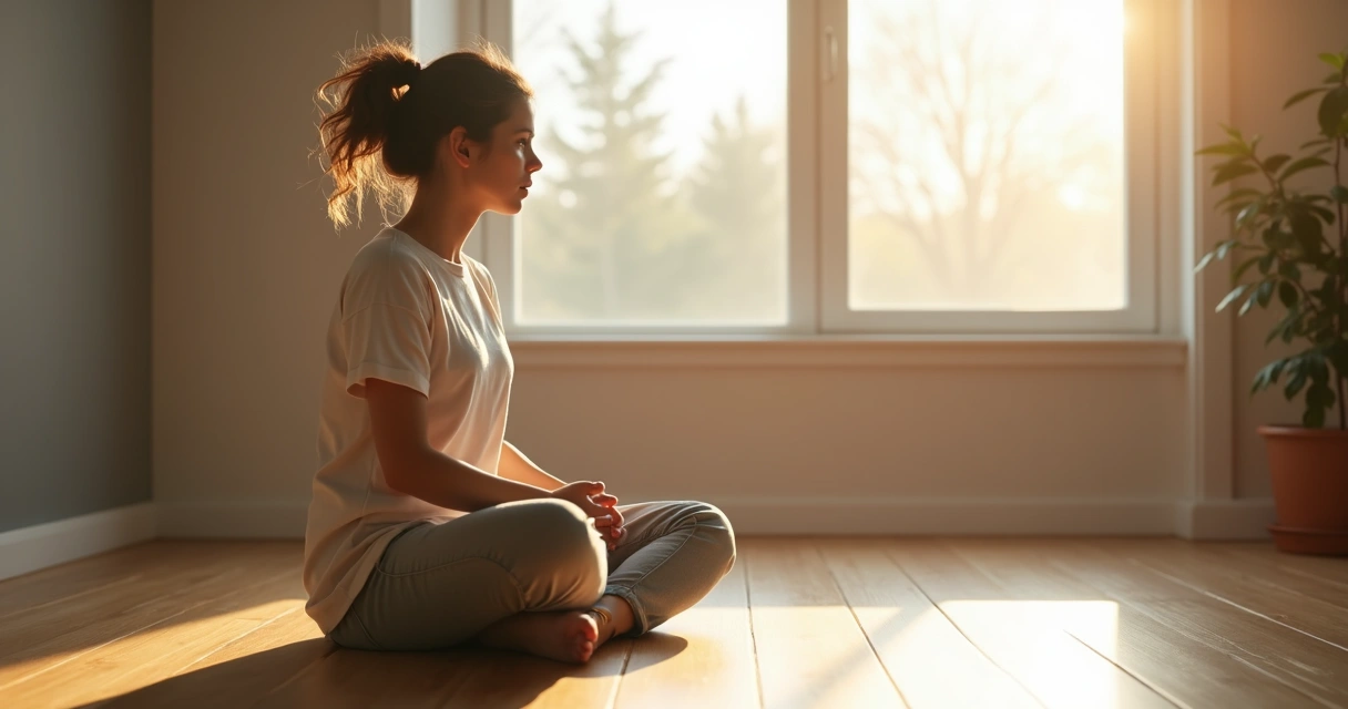 Persona sentada mirando al horizonte reflejando introspección