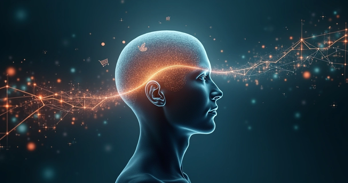 Encruzilhada cerebral com caminhos lógicos e intuitivos 