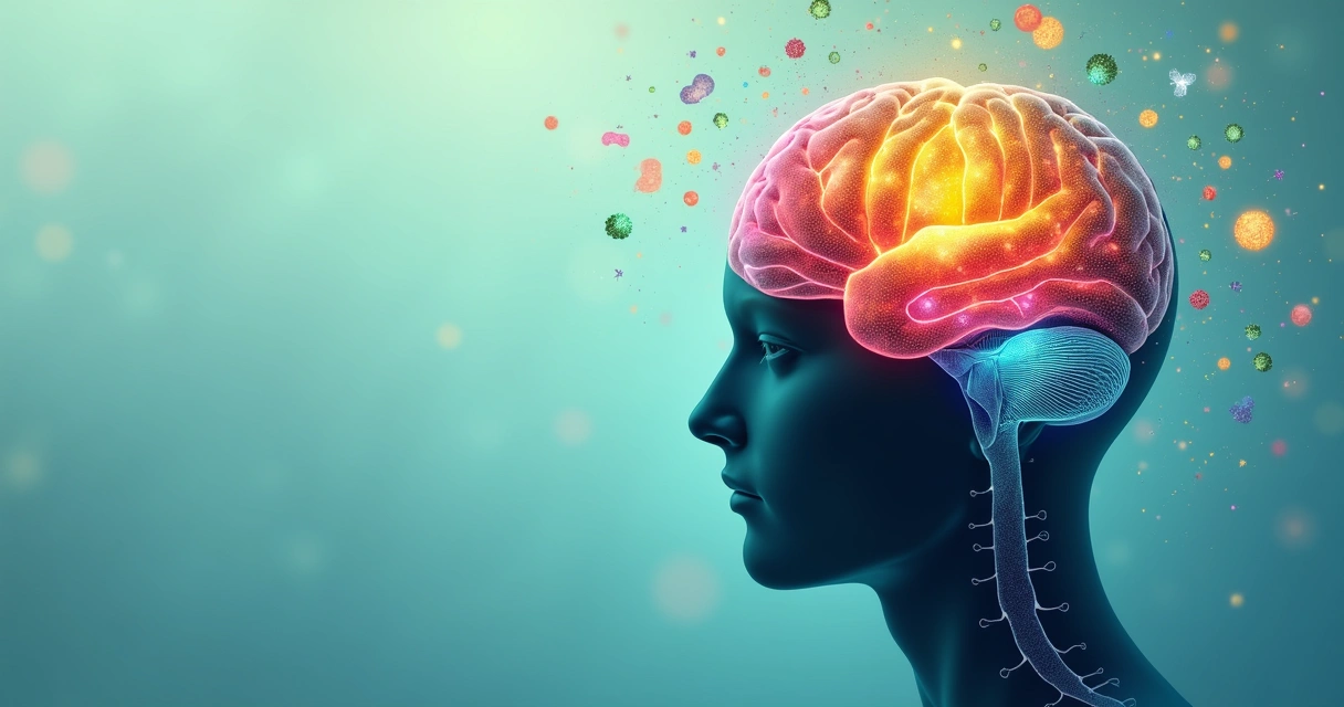 Cerebro humano representado con colores que sugieren equilibrio y autoestima 