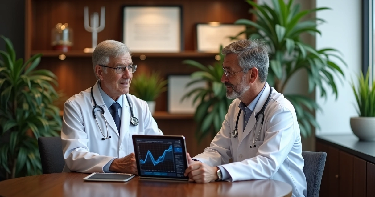 Mentor médico orientando jovem médico 