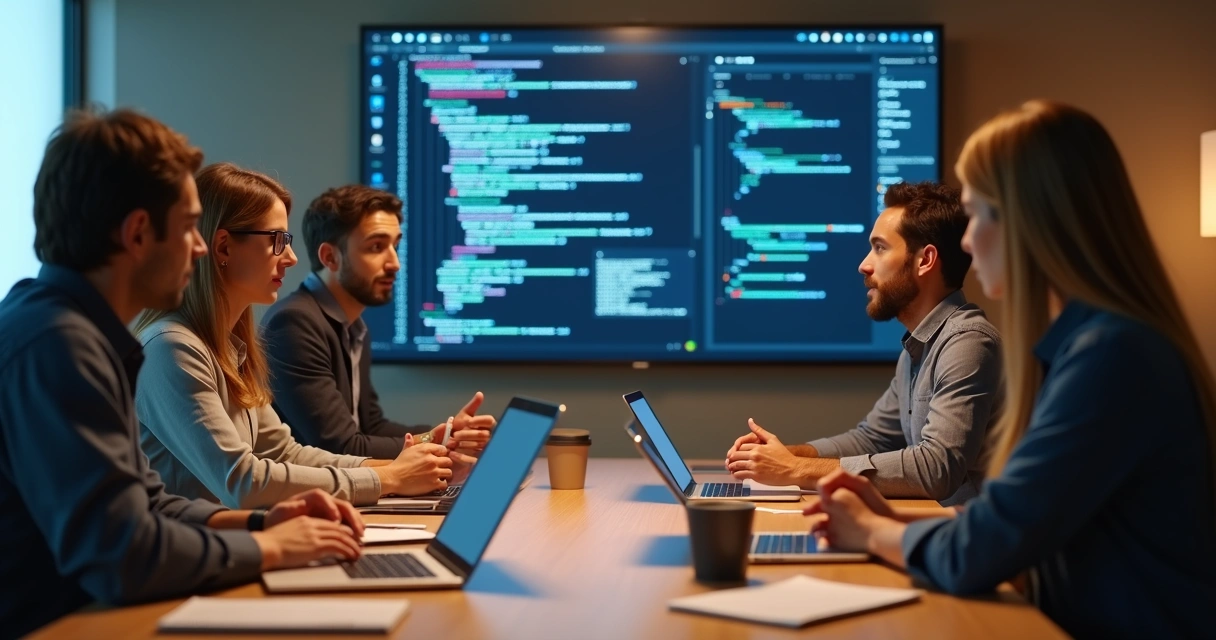 Sessão de mentoria em grupo com construção colaborativa de app