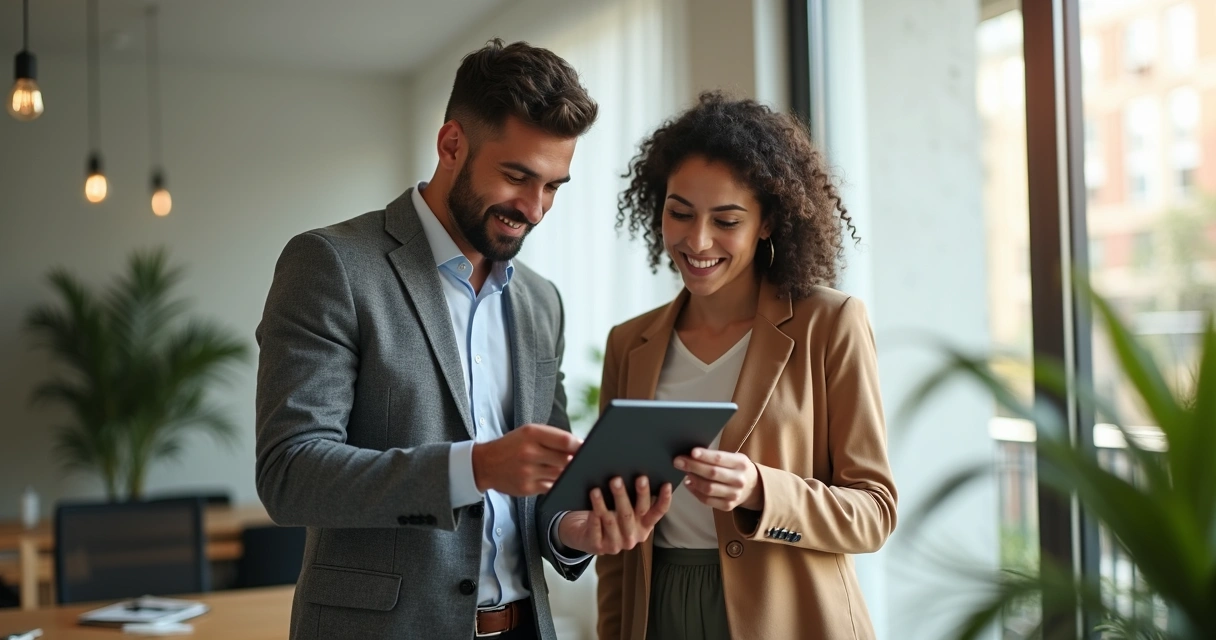 Mentoria entre dois colegas de equipe empresarial 