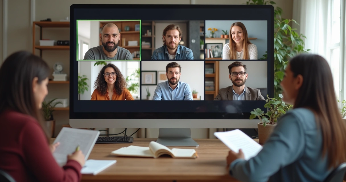 Grupo de mentorados participando de mentoria online 