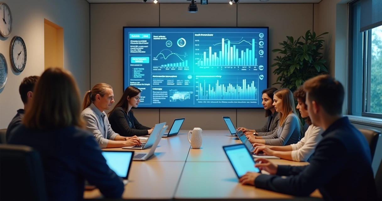Sessão de mentoria em grupo com recursos de IA 