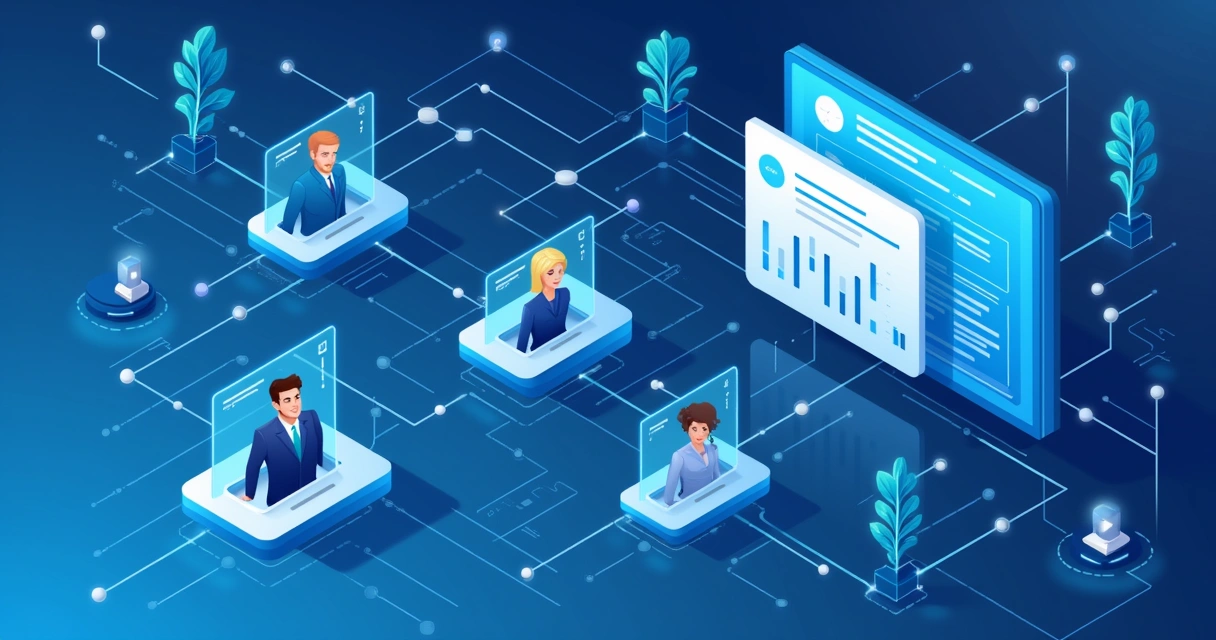 Plataforma digital de mentoria mostrando conexões entre pessoas 
