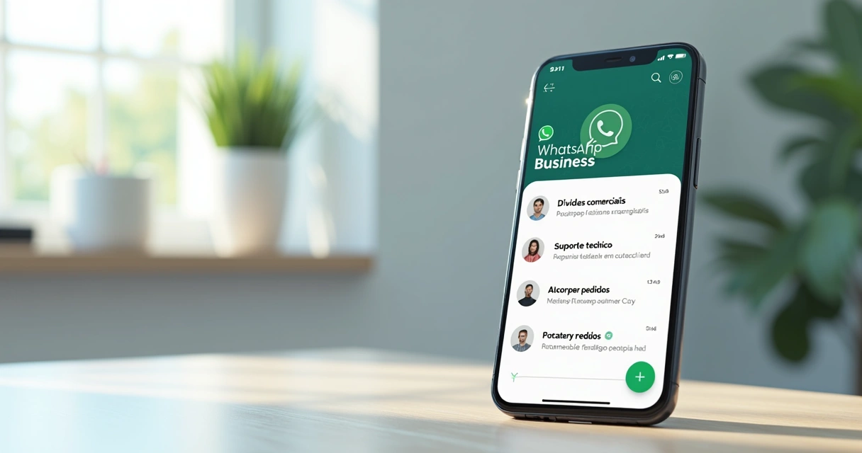 Menu automatizado no WhatsApp Business apresentando opções de atendimento 
