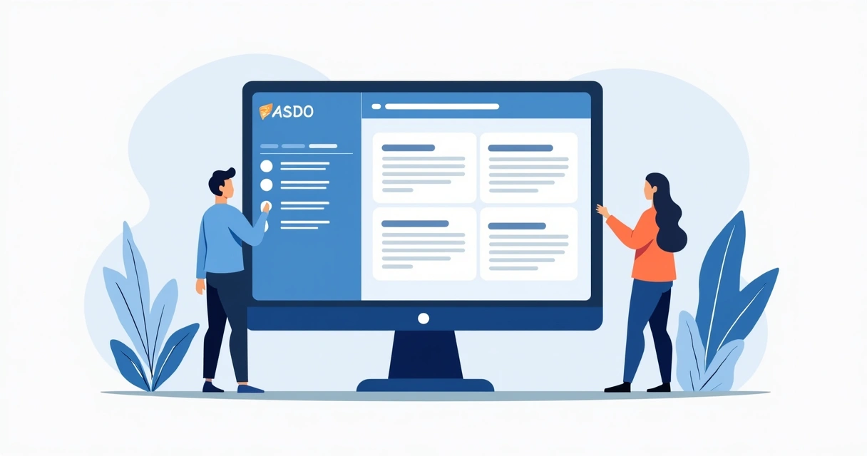 Menu de portal de associação exibindo navegação clara e simples 