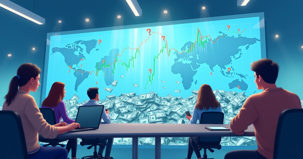 Grupos de pessoas analisando quadros financeiros