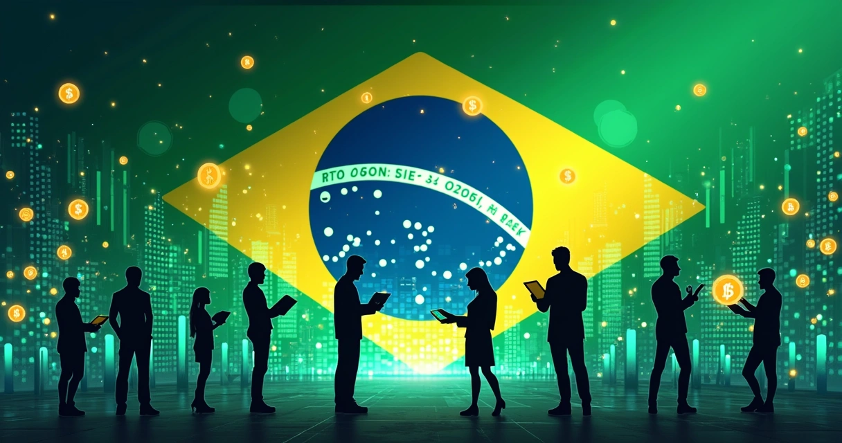 Representação digital do mercado financeiro brasileiro com gráficos em destaque 