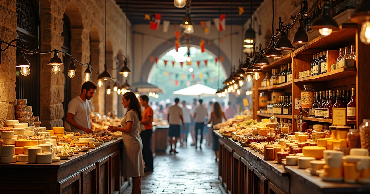 Mercado com produtos típicos de Tiradentes 