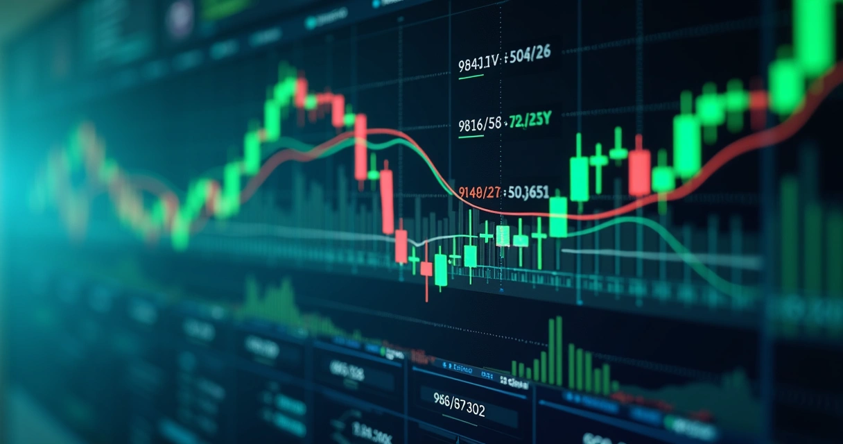 Painel eletrônico mostrando principais pares de moedas e gráficos de câmbio 