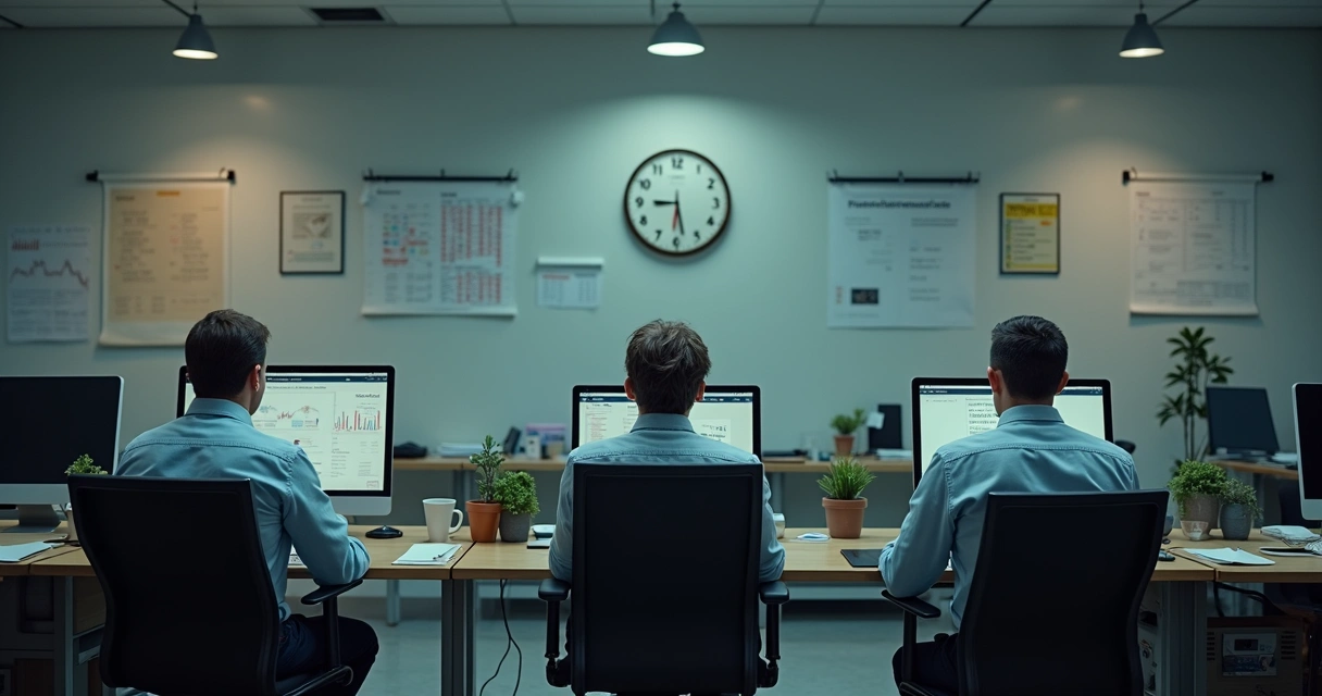 Equipe de vendas parada esperando melhora do mercado