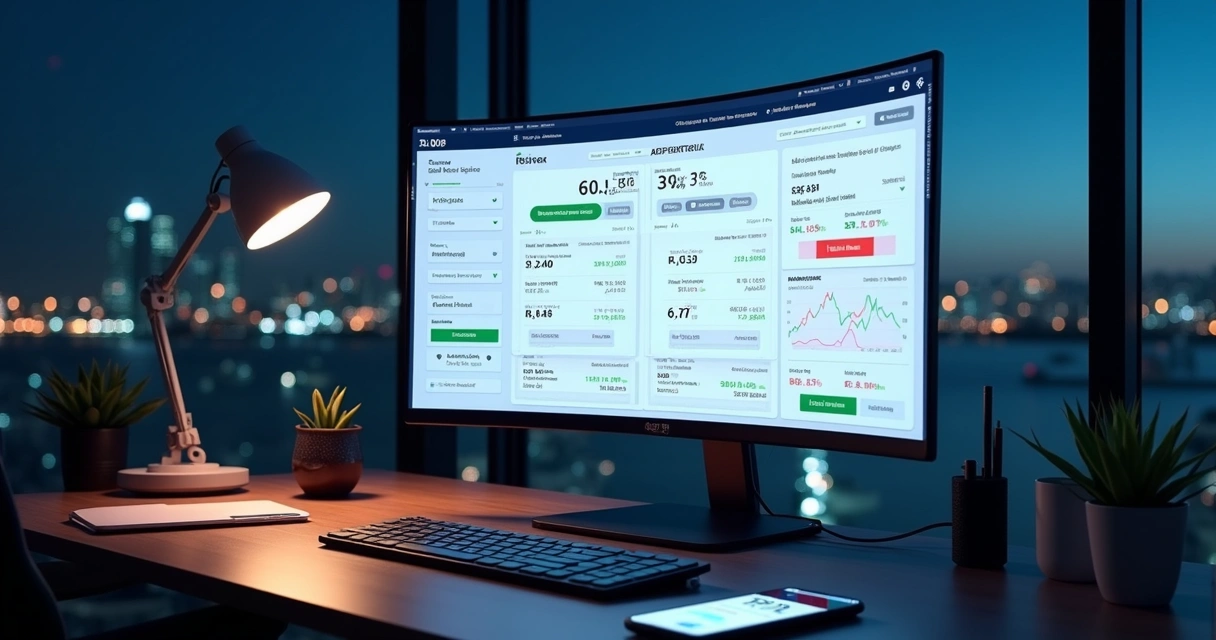 Tela de mercado preditivo com gráficos e contrato binário em destaque 