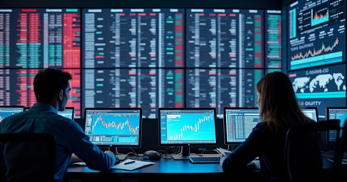 Mercado de apostas e moedas digitais em monitor 