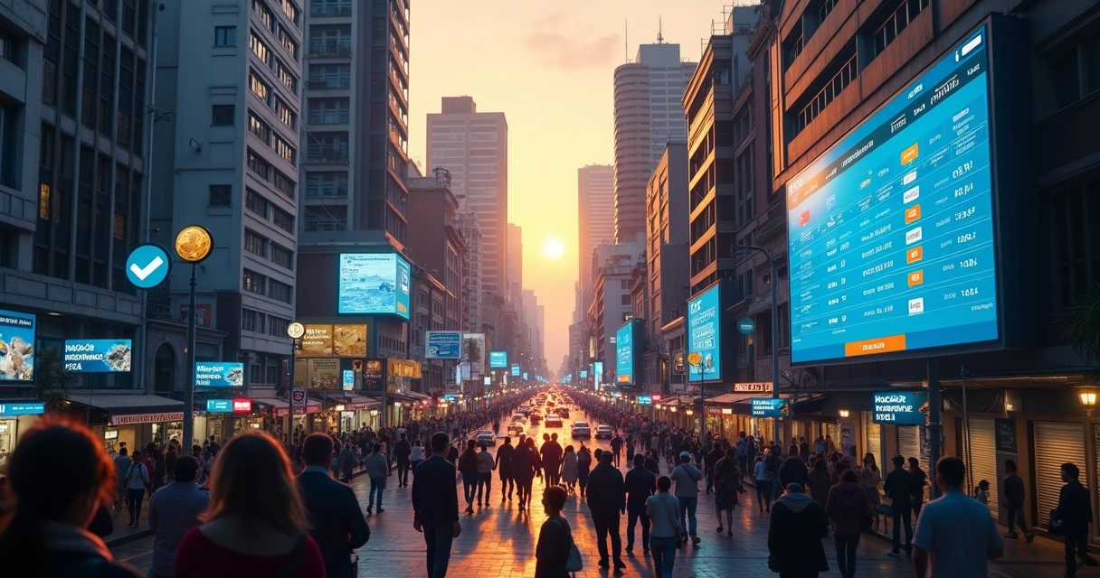 Cenário urbano no Brasil com elementos de mercado de previsões e tecnologia