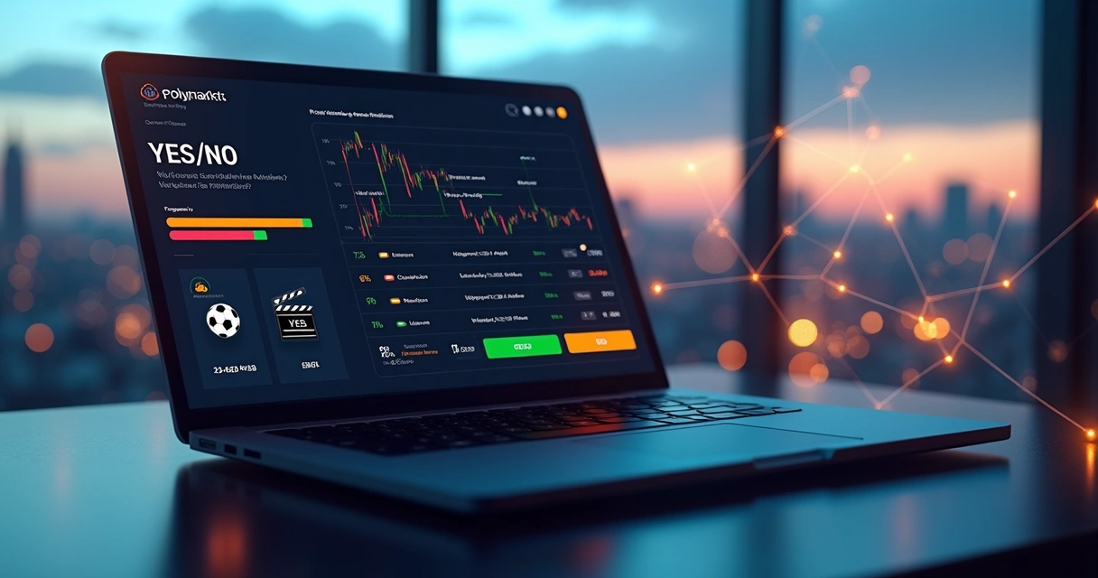 Tela com gráficos de previsão e ícones de esportes política e entretenimento 