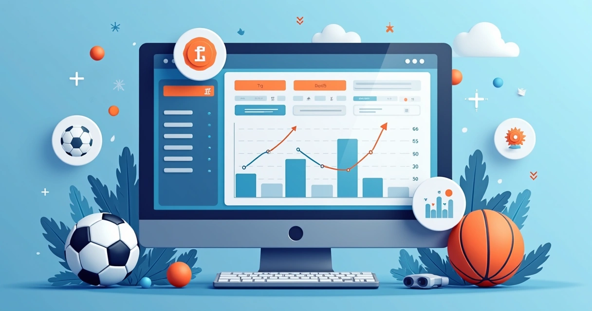 Ilustração dos mercados esportivos em uma interface digital 