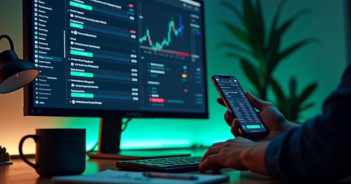 Tela de computador com gráficos de mercados de previsão e contratos de sim ou não 