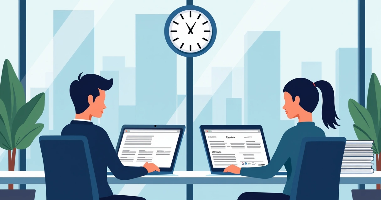 Business professionals signing digital documents for mergers in a modern office 