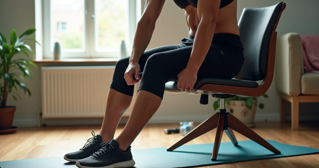Pessoa fazendo mergulho de tríceps em banco usando o peso do corpo 