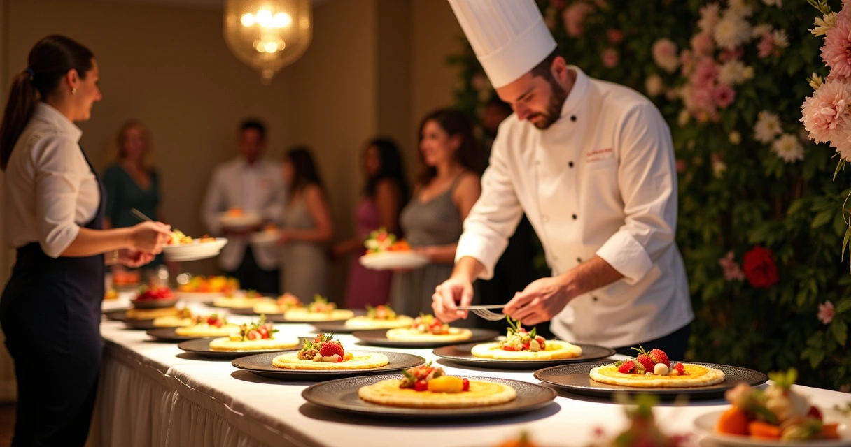 Buffet de crepes franceses em evento social 