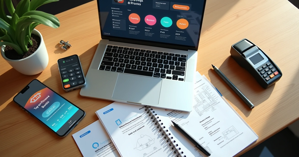 Mesa de trabalho com empresário comparando diferentes soluções de pagamento digitais 