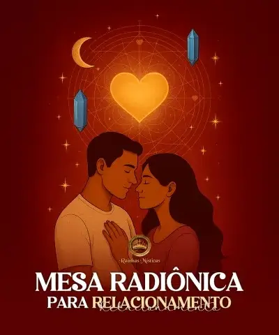 Casal com olhos fechados em momento íntimo com coração iluminado ao fundo