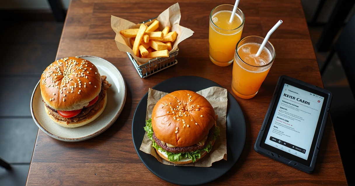 Mesa de restaurante com pratos formando combo 