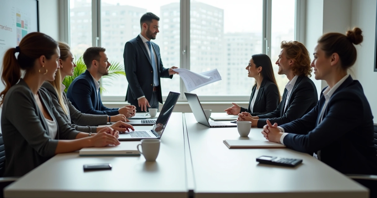 Reunião de contadores com empresários de pequenas empresas 