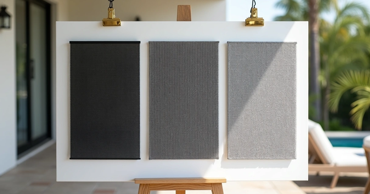 Screen mesh samples comparing black, gray, and silver colors