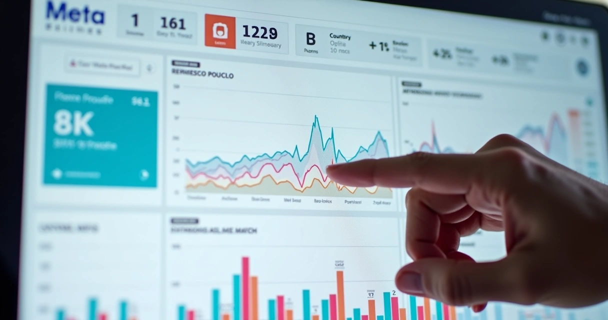 Dashboard showing ad spend and impressions chart