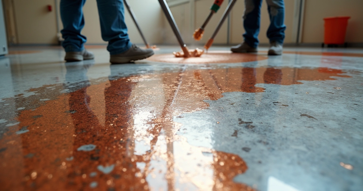 Metallic epoxy being poured in swirls