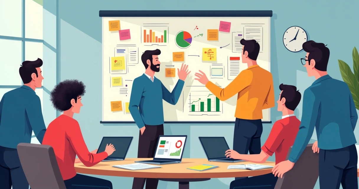 Equipe resolvendo desafios juntos em dinâmica de treinamento técnico 