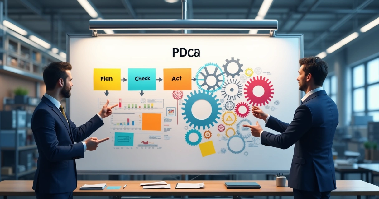 Fluxograma PDCA em ambiente industrial 