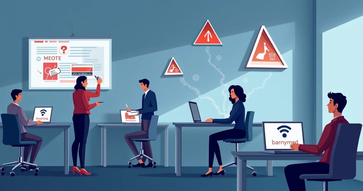 Ilustração de métodos de infecção de spyware em redes corporativas 