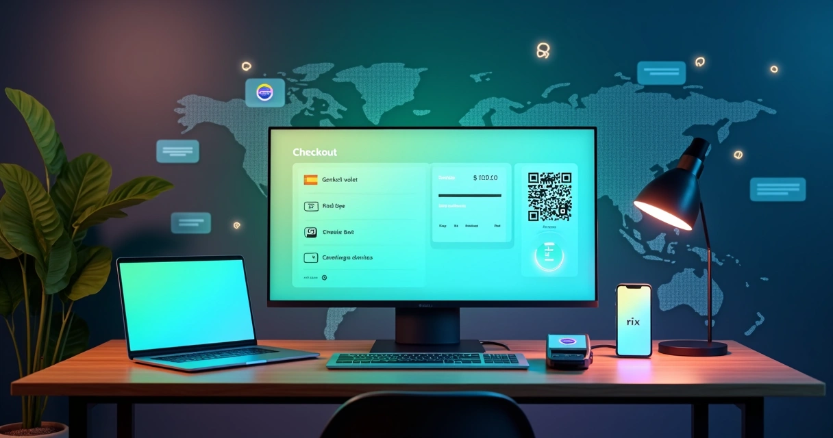 Tela de loja virtual Shopify com vários ícones de métodos de pagamento no Brasil 