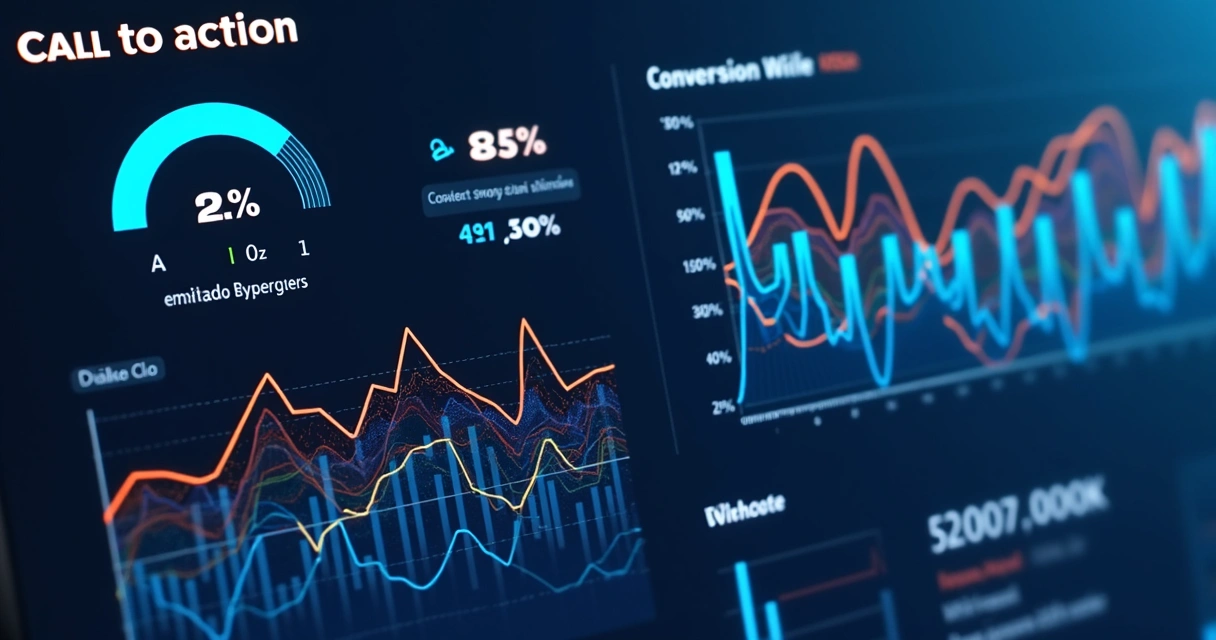 Dashboard digital com métricas de CTA em destaque 