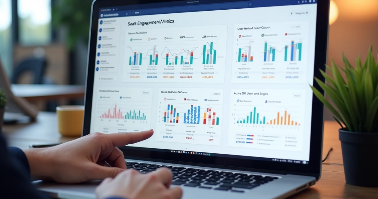 Dashboard de métricas de engajamento em SaaS 