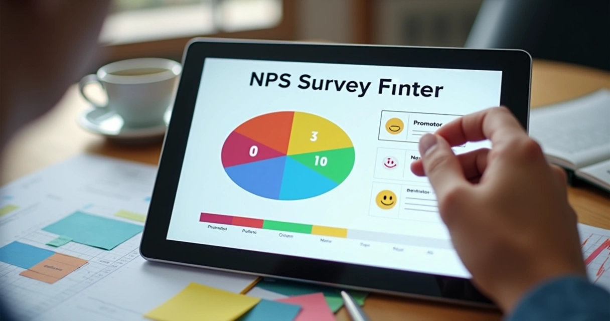 Representação de gráfico NPS mostrando satisfação do cliente 