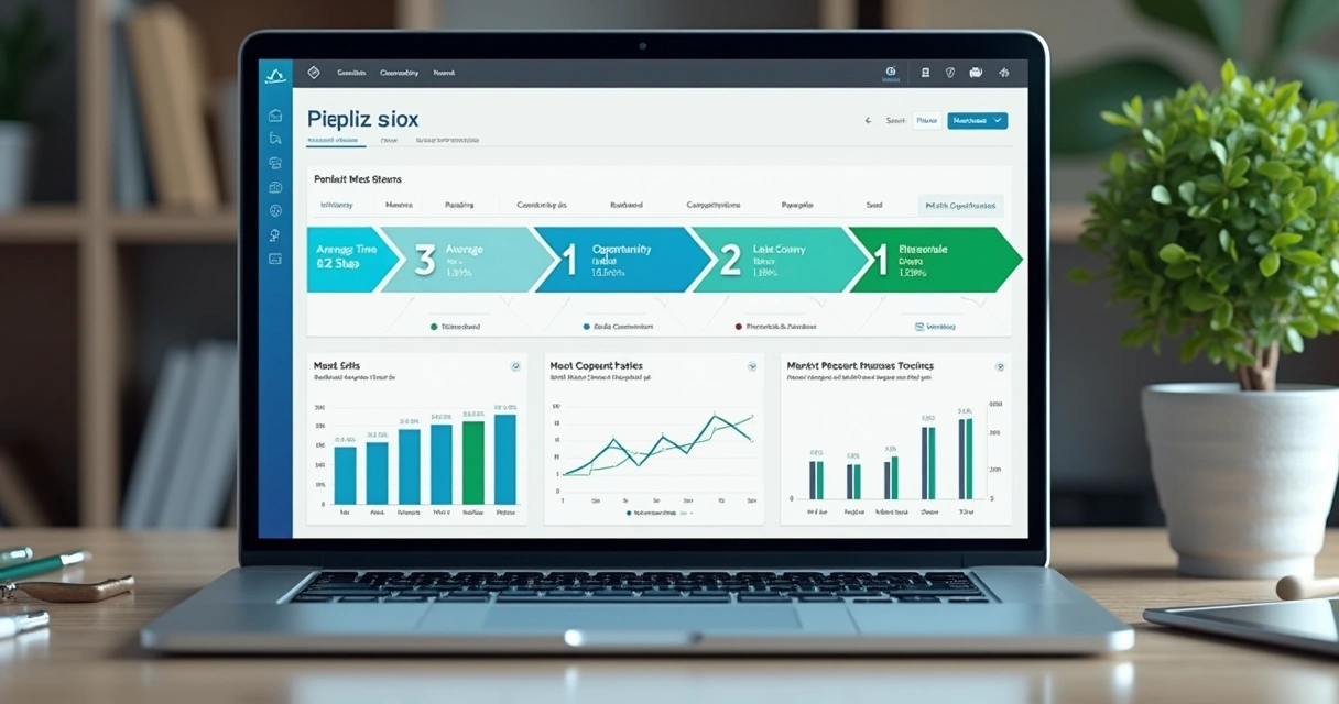 Painel simples mostrando métricas do pipeline de vendas 