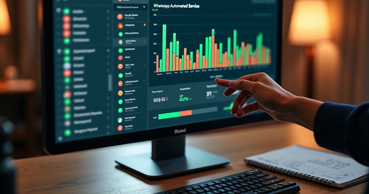 Dashboard de métricas de atendimento automatizado WhatsApp 