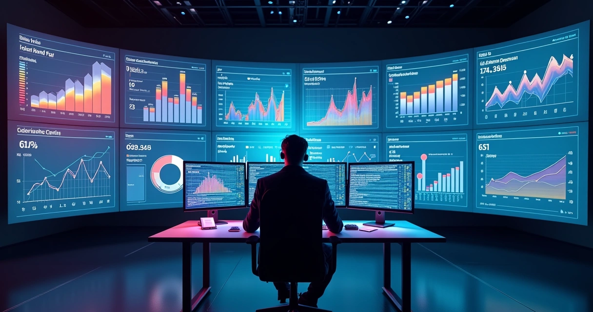 Painel de métricas diverso destacando indicadores importantes além de visitas 
