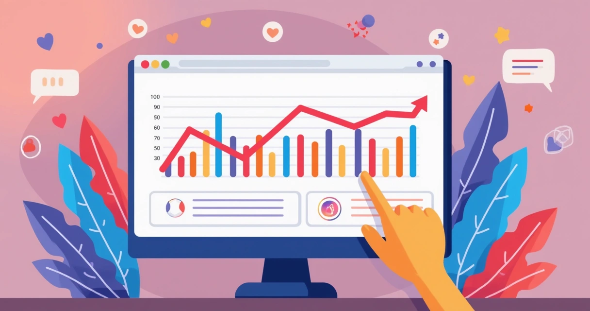 Gráfico colorido de métricas de engajamento dos Stories Instagram 