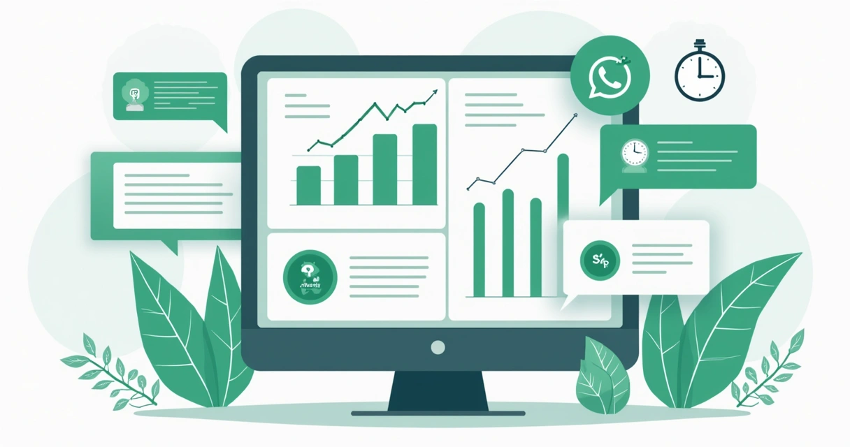Gráfico colorido mostrando taxas de resposta e horários de maior engajamento no WhatsApp 