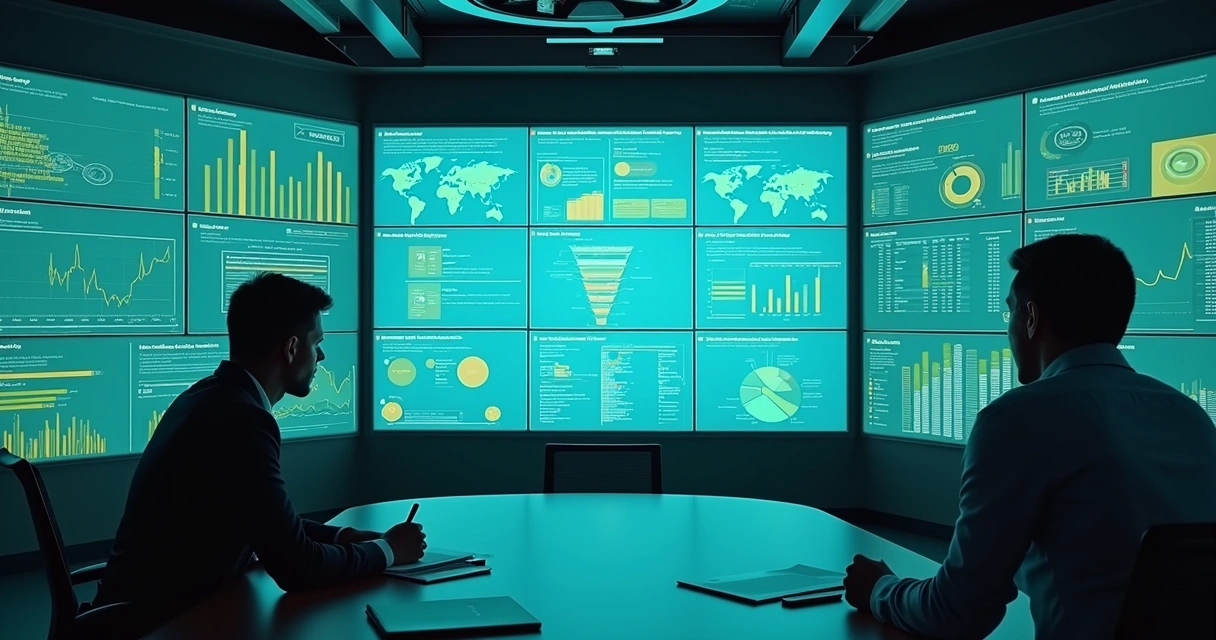 Dashboard de métricas do inbound marketing em tela digital 