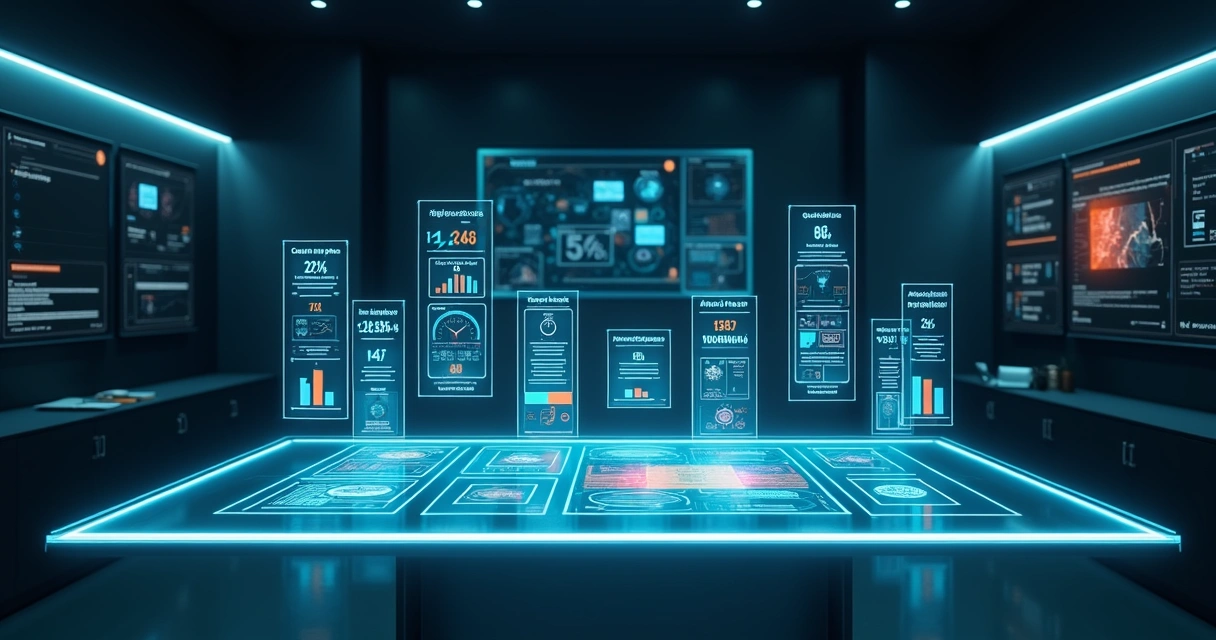 Painel analítico com métricas de landing page em destaque 
