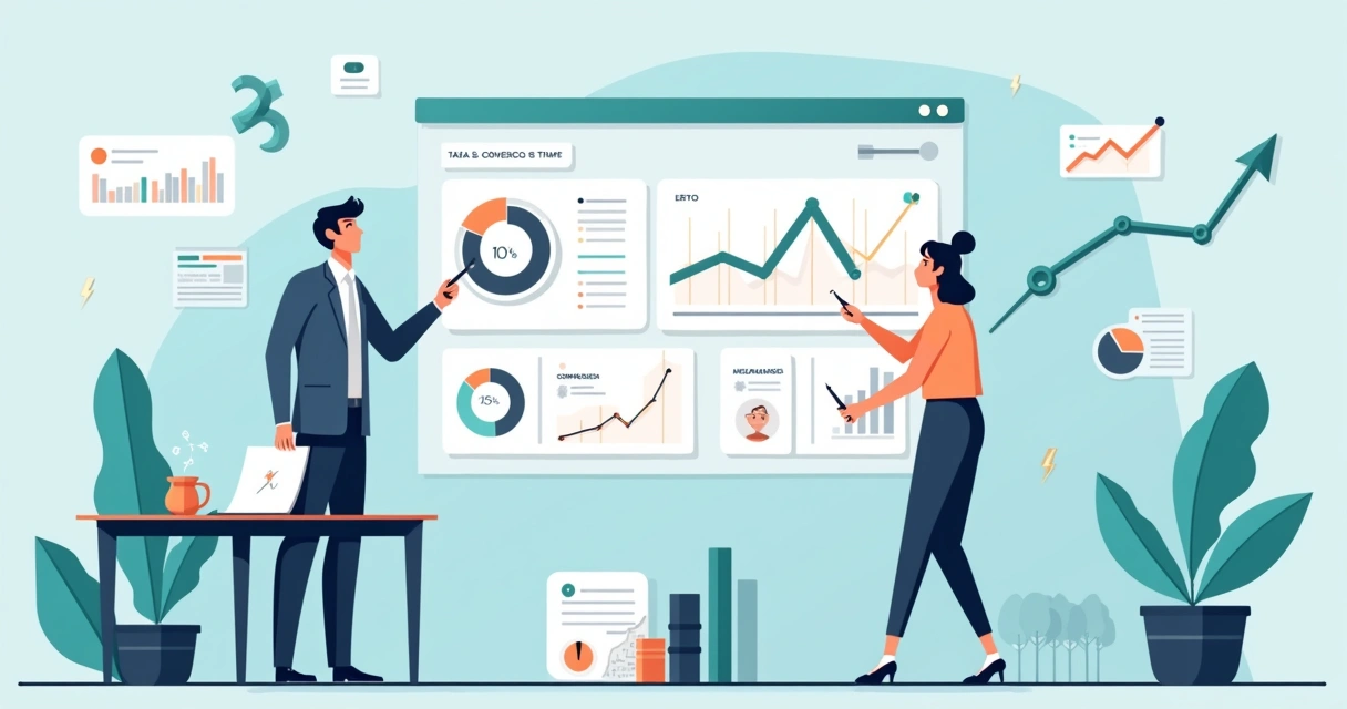 Dashboard simples destacando métricas-chave de landing page 