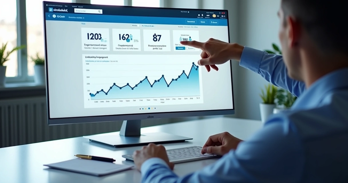 Gráfico de métricas de engajamento no LinkedIn 